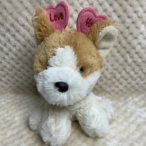 Aurora World Plush Love You Puppy Dog Valentines Stuffed Animal Toy